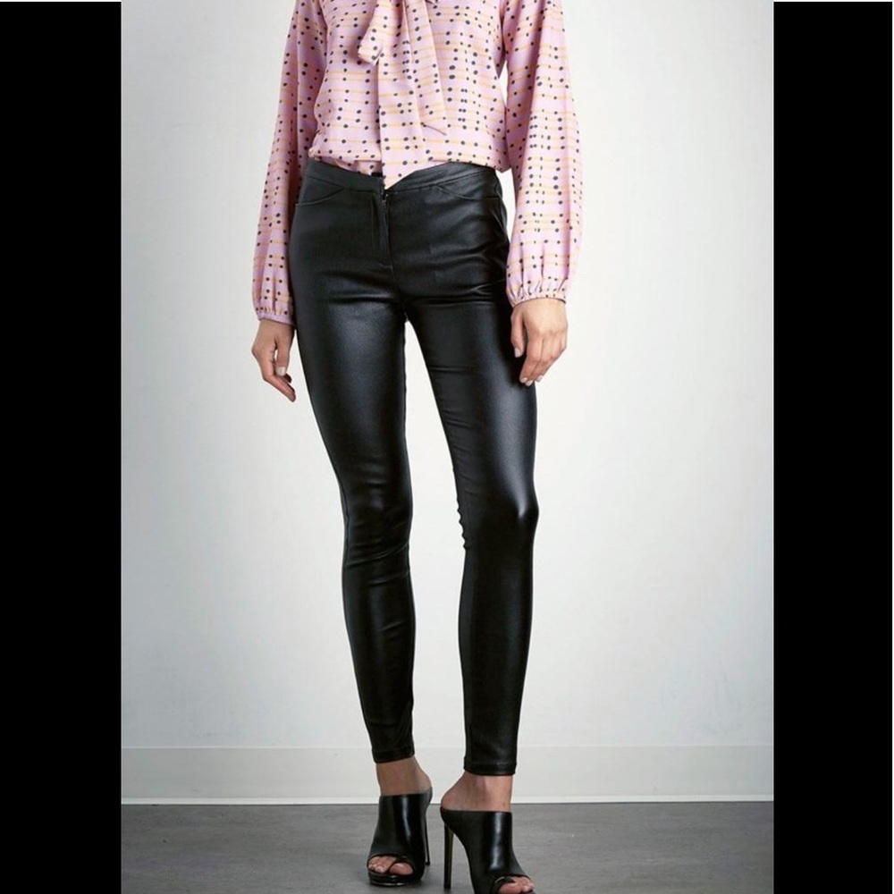Shills the label black wax pants